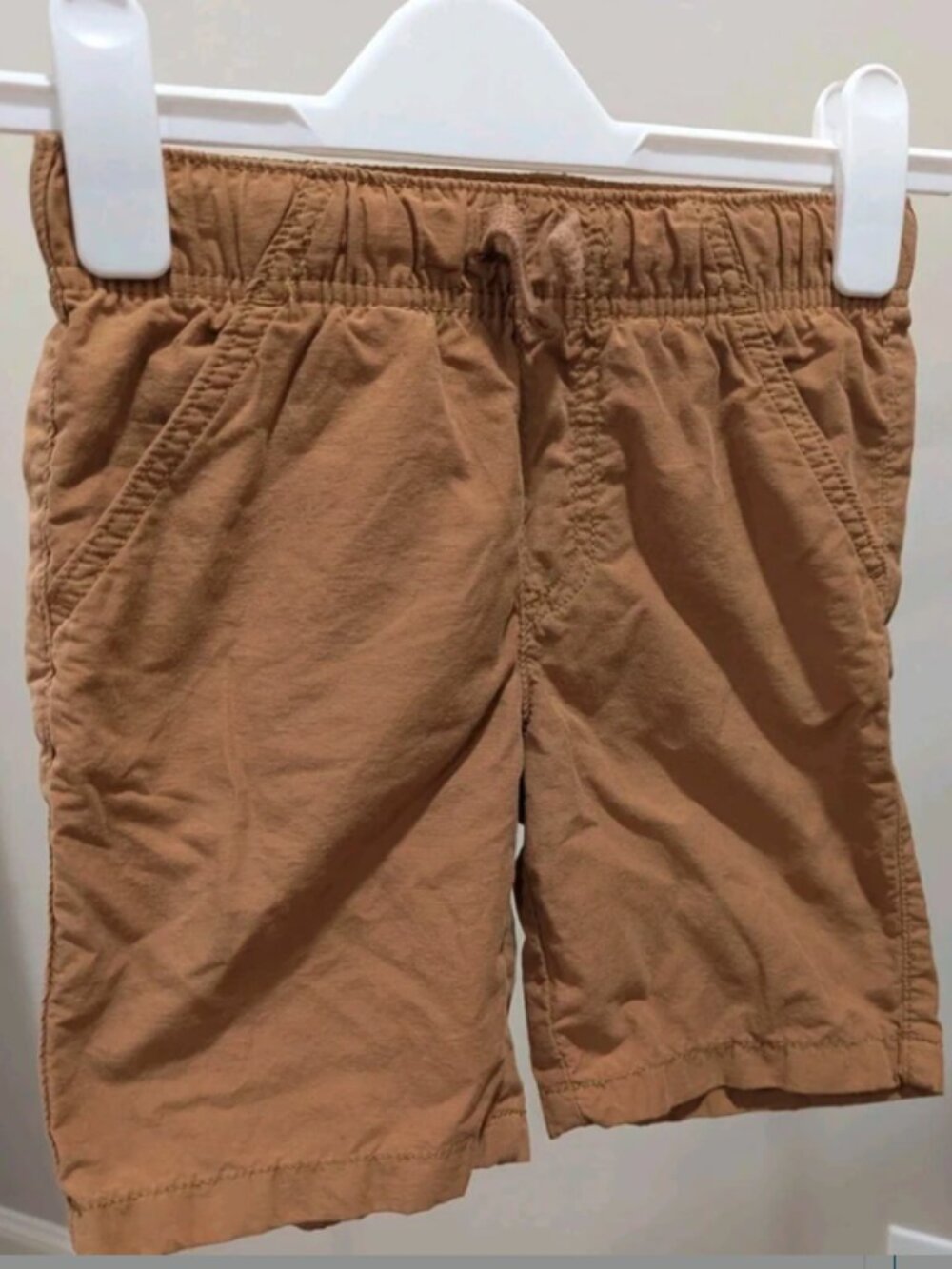 Boys Warm Brown Elastic Waist Twill Pull On Chino Shorts Size 5